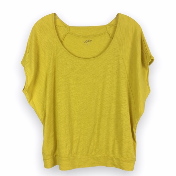 LOFT Tops - Ann Taylor LOFT Yellow Batwing Top Shirt Small S